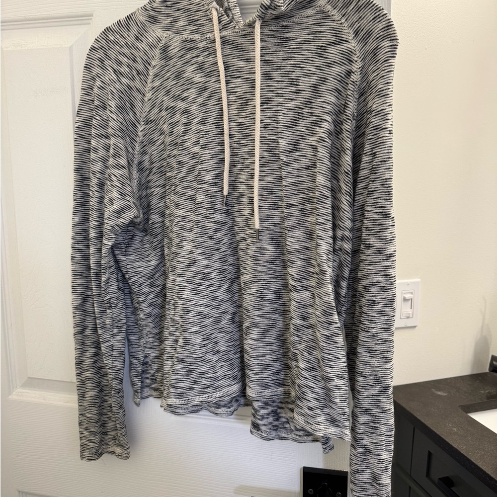 Aerie Black and White Quarter-Zip Sweater